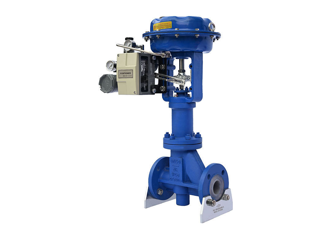 Pneumatic Diaphragm PTFE-Lined Bellows Control ValvePneumatic DN50 Single-Seat Control Valve with Actuator