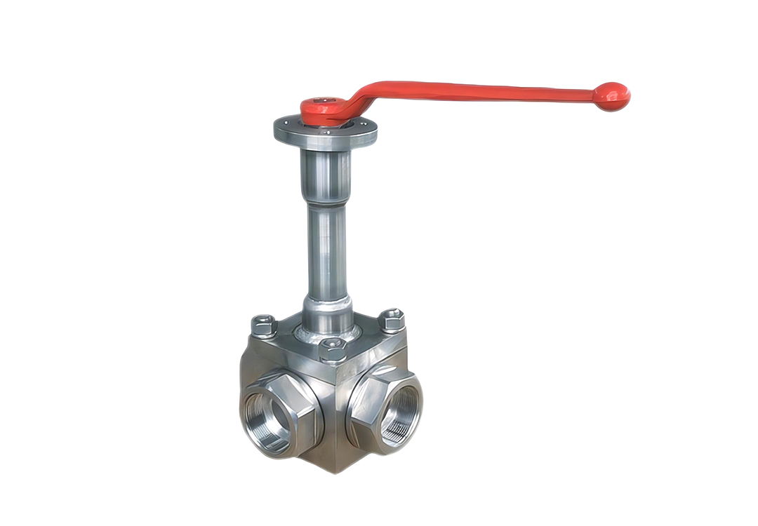 Manual Stainless Steel Cryogenic Three-Way Ball Valve