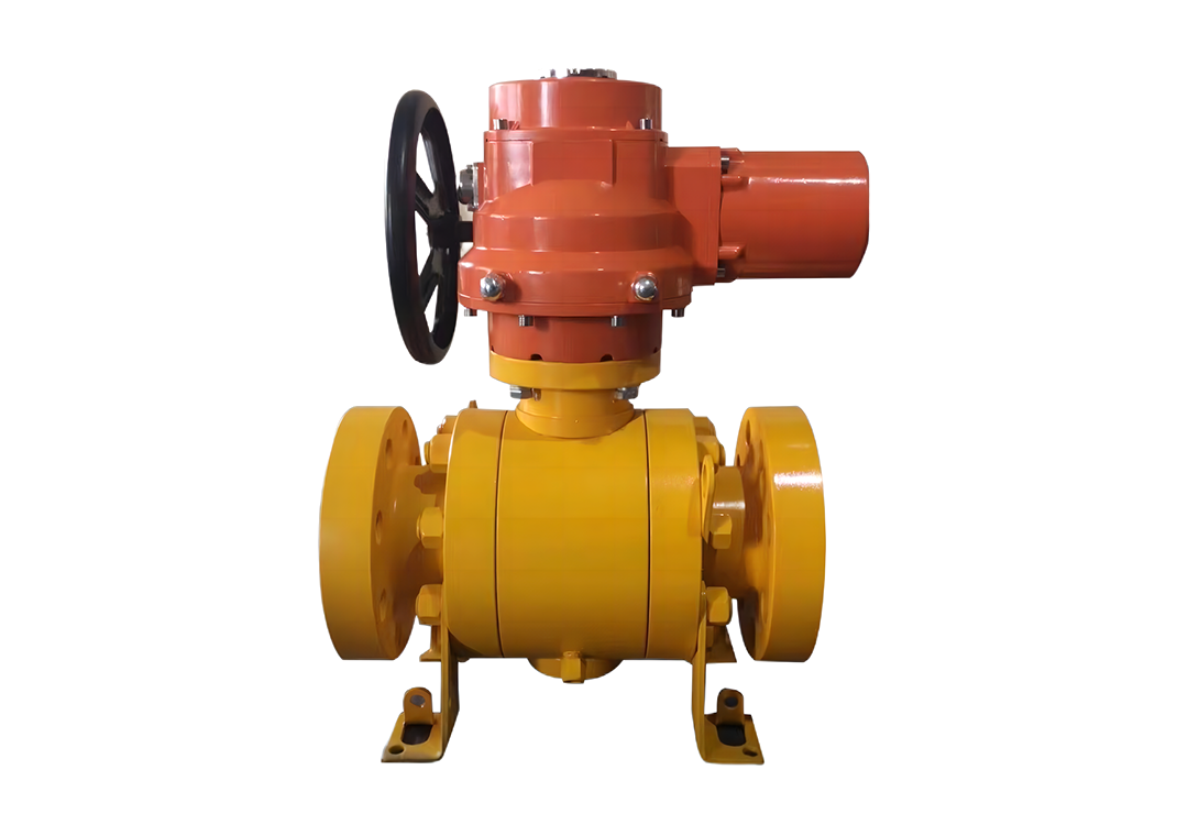 Electric High-Pressure Flanged Trunnion Ball Valve